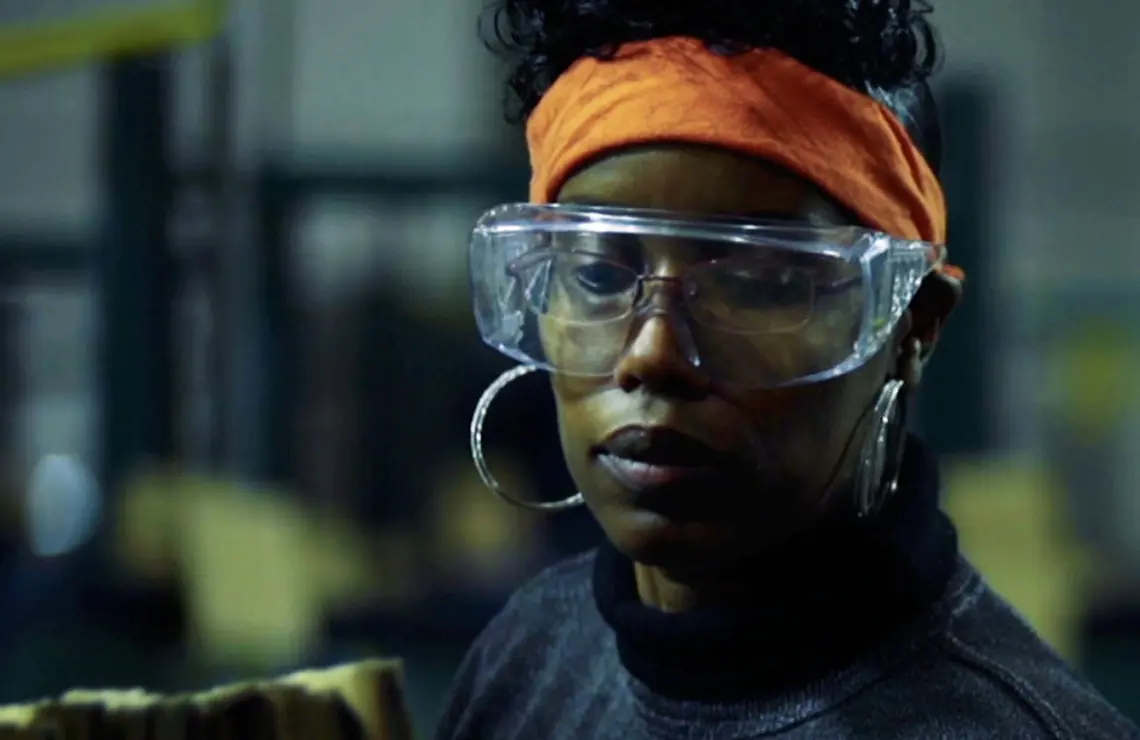 Shawnlea, a former GM worker, was making $30 a hour. At Fuyao, she's paid $12.84 an hour. (Netflix)