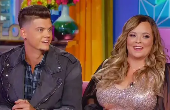 Tyler Baltierra and Catelynn Lowell at this week's Teen Mom reunion special (MTV)