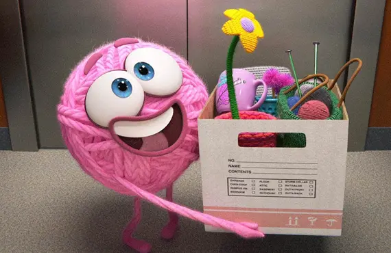 An image from Purl, one of the many shorts available for streaming on Disney+.