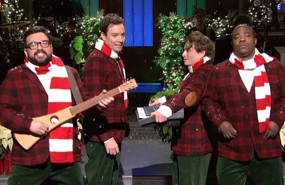 Horatio Sanz, Jimmy Fallon, Chris Kattan and Tracy Morgan on Saturday Night Live. (NBC)