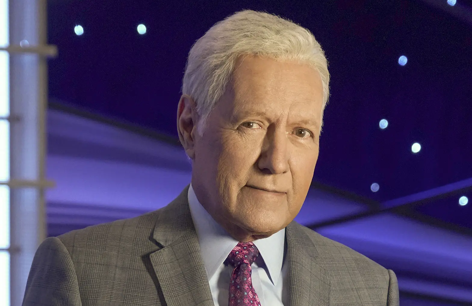 Jeopardy! fans will know this is a recent picture of Alex Trebek — he shaved off his signature mustache in 2018 at the request of his wife. (ABC/Eric McCandless)