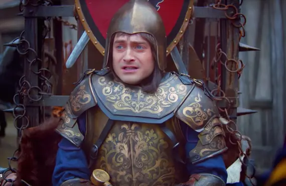 Daniel Radcliffe in Miracle Workers. (TBS)