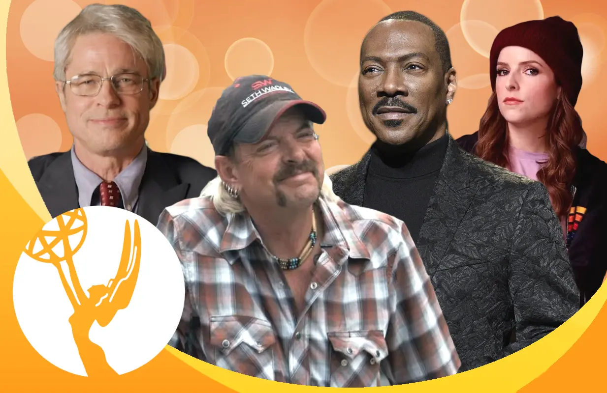 Brad Pitt, The Tiger King, Eddie Murphy and Anna Kendrick are among the nominees at this year's Creative Arts Emmys. (Photos: NBC, Netflix, Quibi)