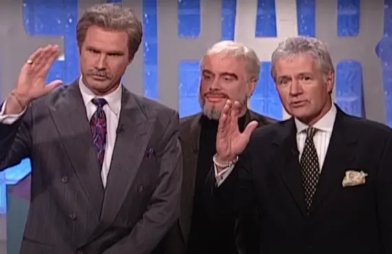 Will Ferrell, Darrell Hammond and Alex Trebek on Saturday Night Live (NBC)
