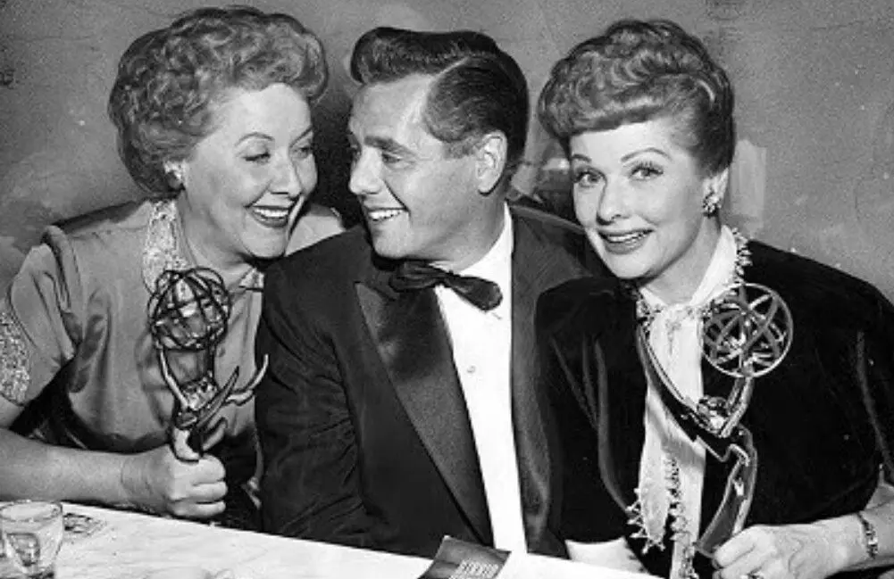 Vivian Vance, Desi Arnaz and Lucille Ball at the 1954 Emmy Awards.