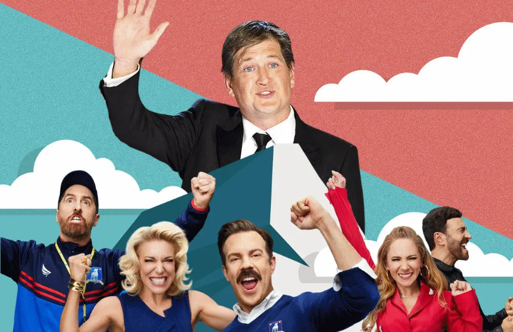 Let's hear it for Ted Lasso co-creator and showrunner Bill Lawrence. (Photos: Apple TV+, CBS)