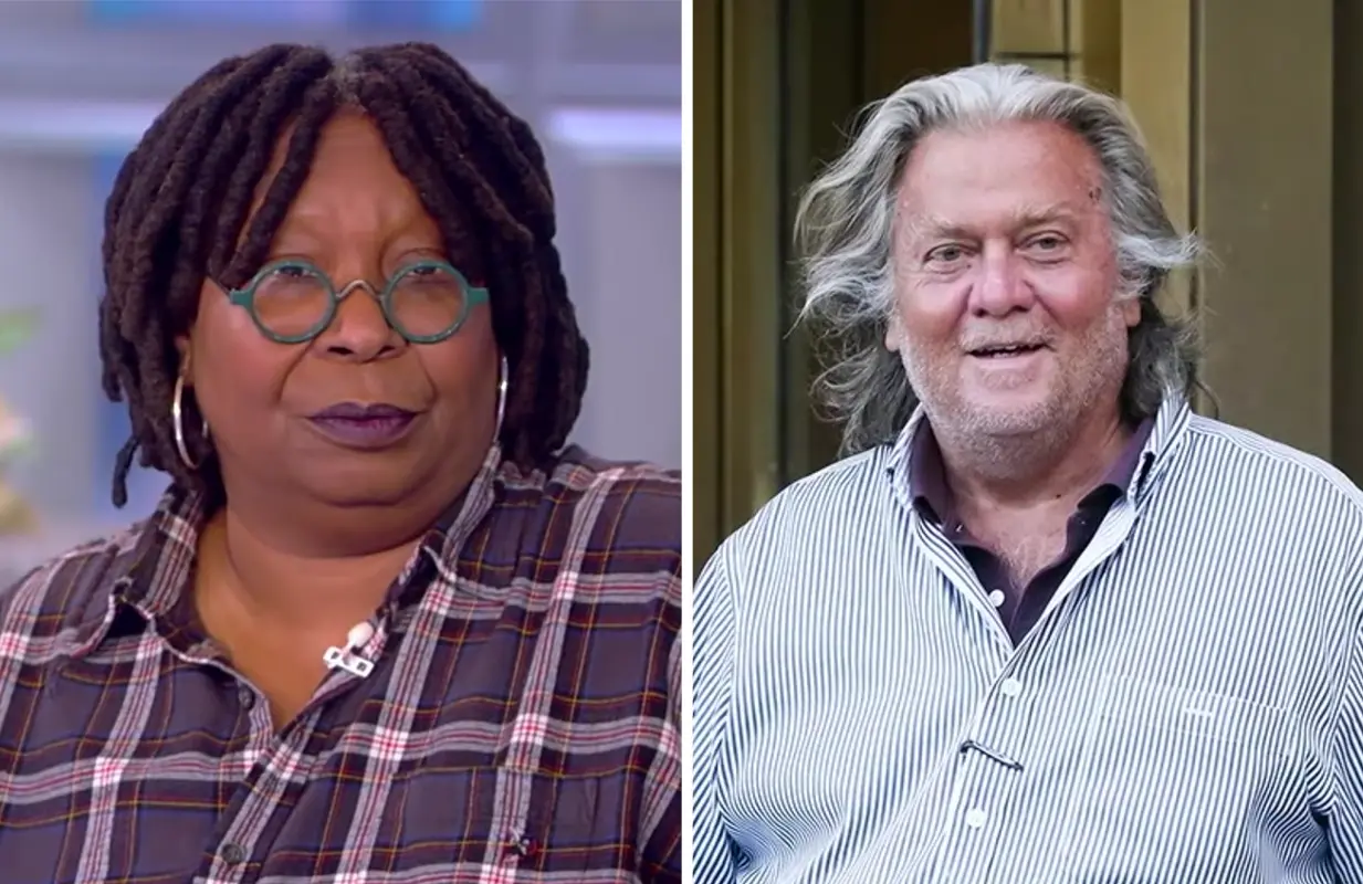 "Tick tock." Whoopi is eager to assist "the sheriff" in bringing in Steve Bannon, who continues to defy a subpoena from the January 6 commission. (Photos: ABC)