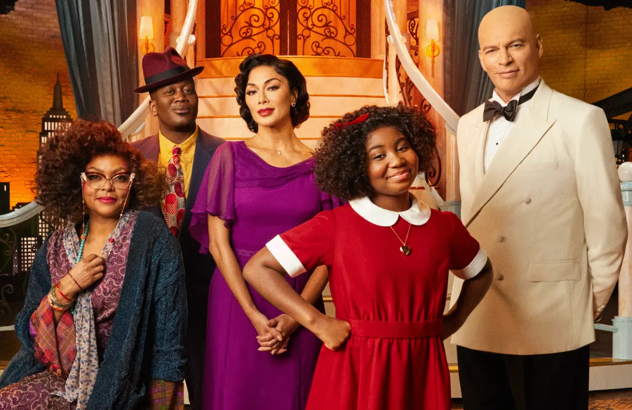 Taraji P. Henson, Tituss Burgess, Nicole Scherzinger, Celina Smith and Harry Connick, Jr. in Annie Live!. (Photo: Paul Gilmore/NBC)