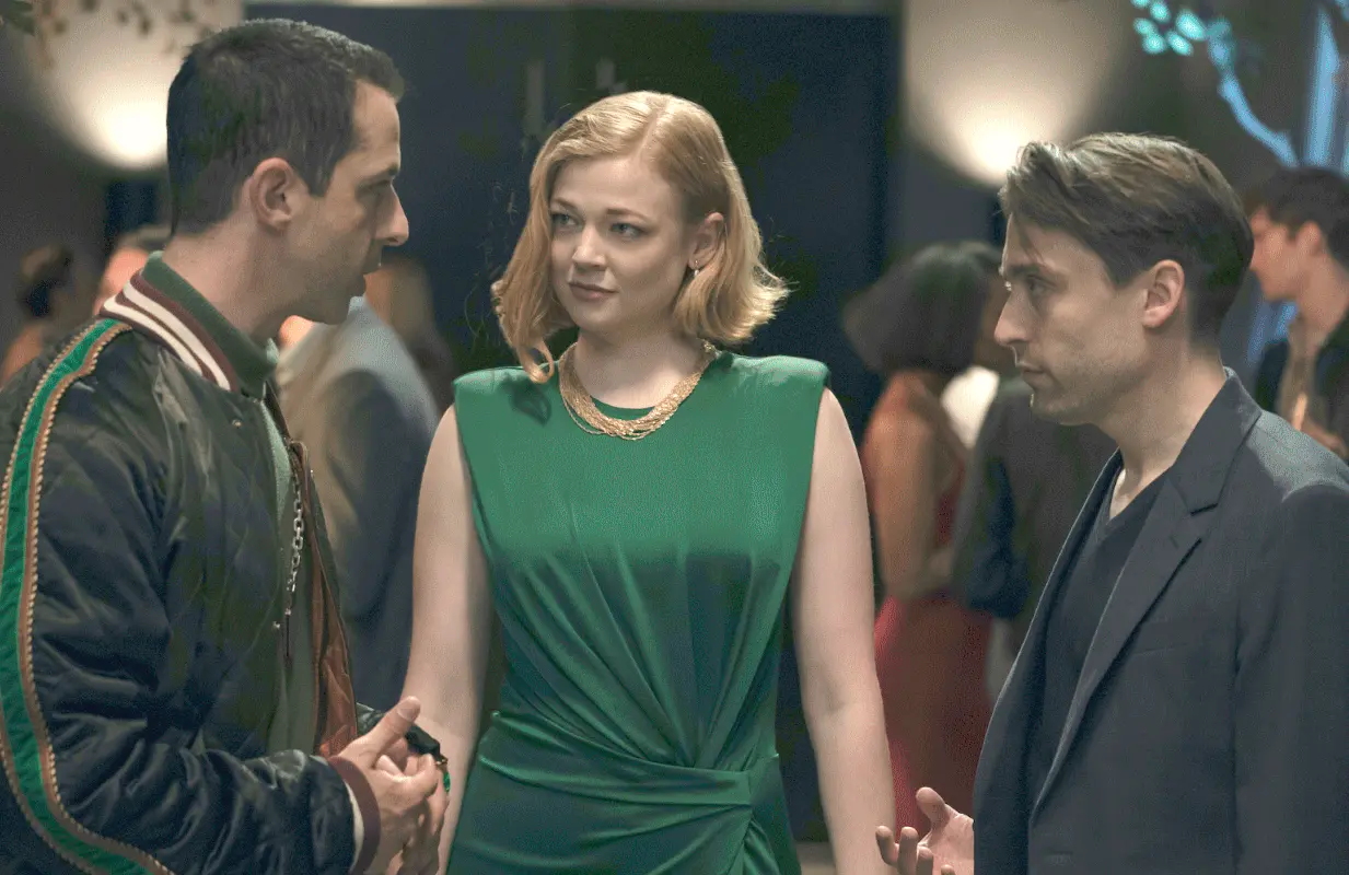 With sibs like these, who needs enemies? Jeremy Strong, Sarah Snook, Kieran Culkin in Succession. (Photo: Macall B. Polay/HBO)