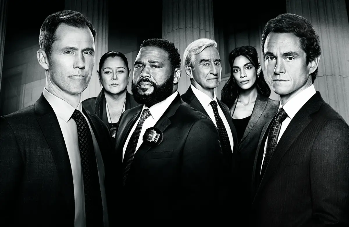 Jeffrey Donovan,  Camryn Manheim, Anthony Anderson, Sam Waterston, Odelya Halevi and Hugh Dancy head up NBC's Law &amp; Order revival, premiering Thursday night. (Photo: NBC)