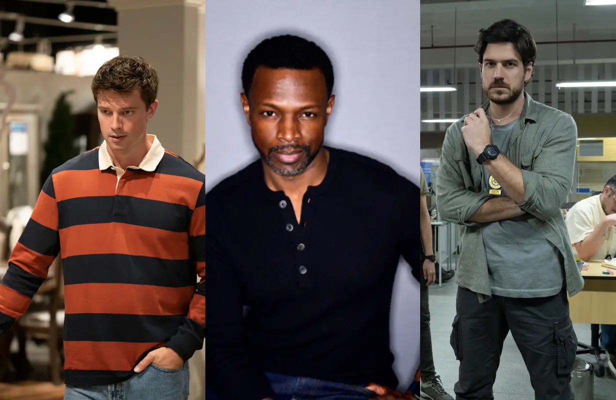 Patrick Schwarzenegger, Sean Patrick Thomas, and Marco Pigossi (Photos: HBO, D’Andre Michael, Netflix)