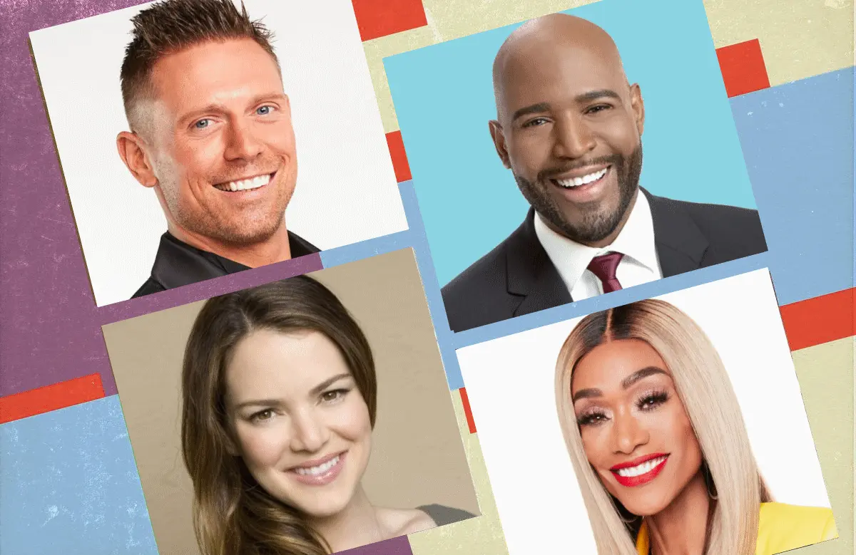 Clockwise from top: Mike Mizanin, Karamo Brown, Tami Roman, Jacinda Barrett. 