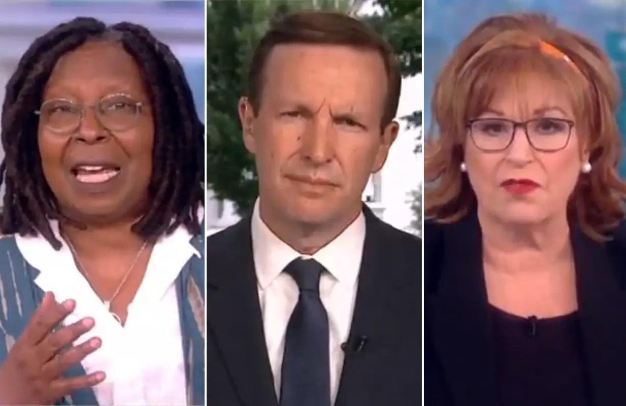 Whoopi and Joy took turns grilling Sen. Chris Murphy on The View Tuesday morning (Photos: ABC)
