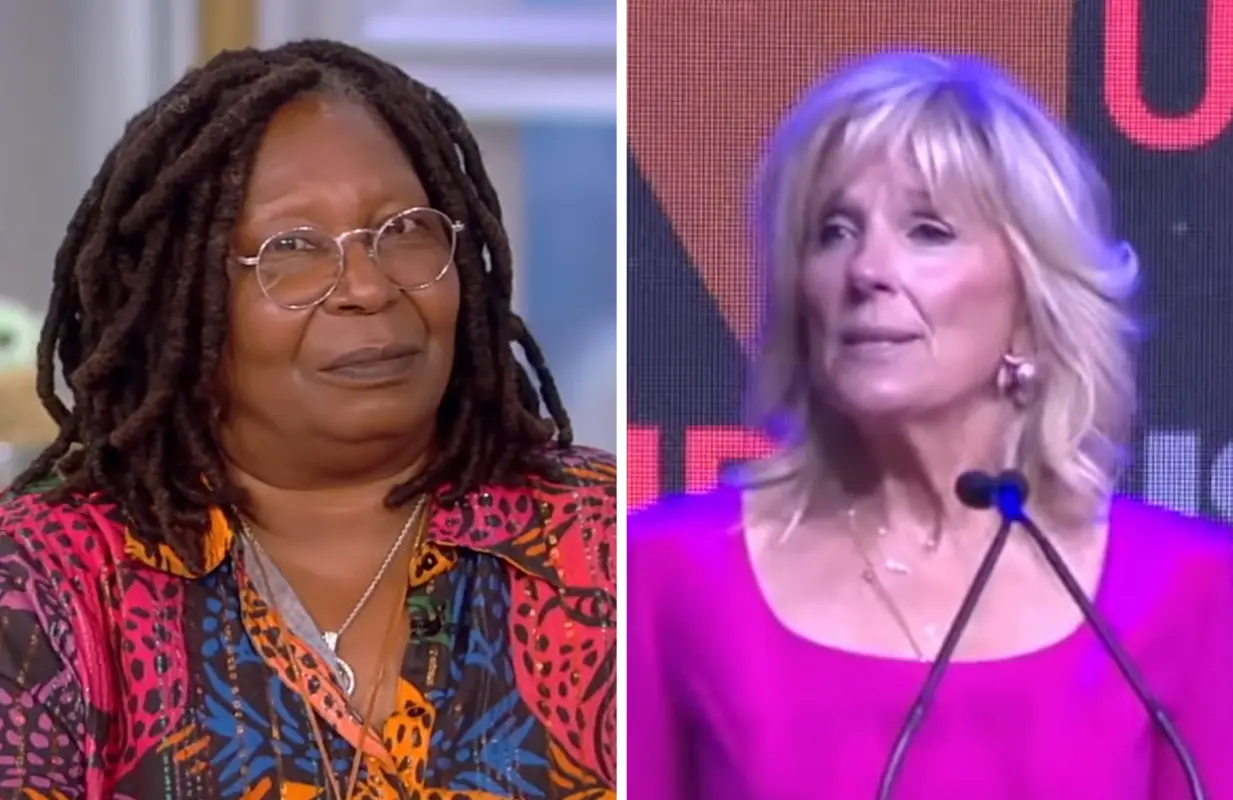 Whoopi Goldberg on The View; Jill Biden speaking at the UnidosUS conference (Photos: ABC)