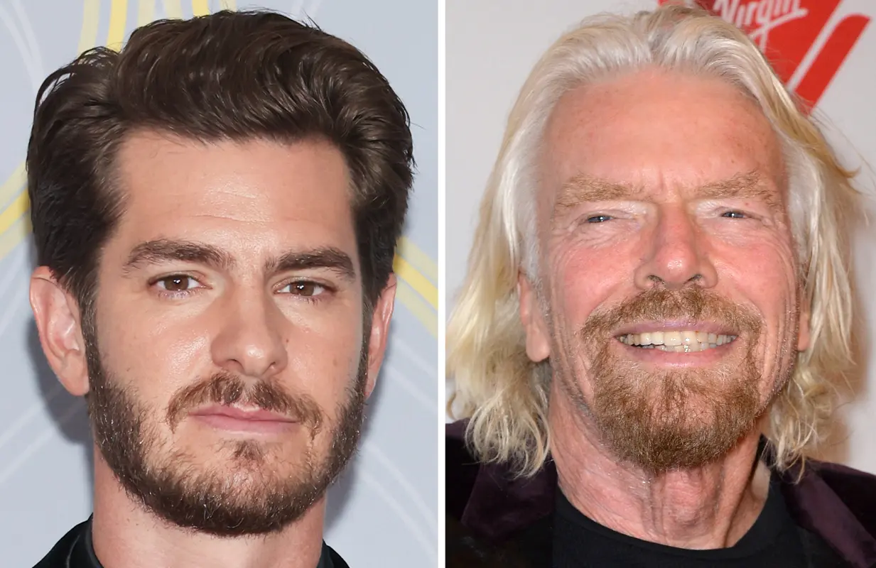 Andrew Garfield and Richard Branson (Photos: Everett Collection)