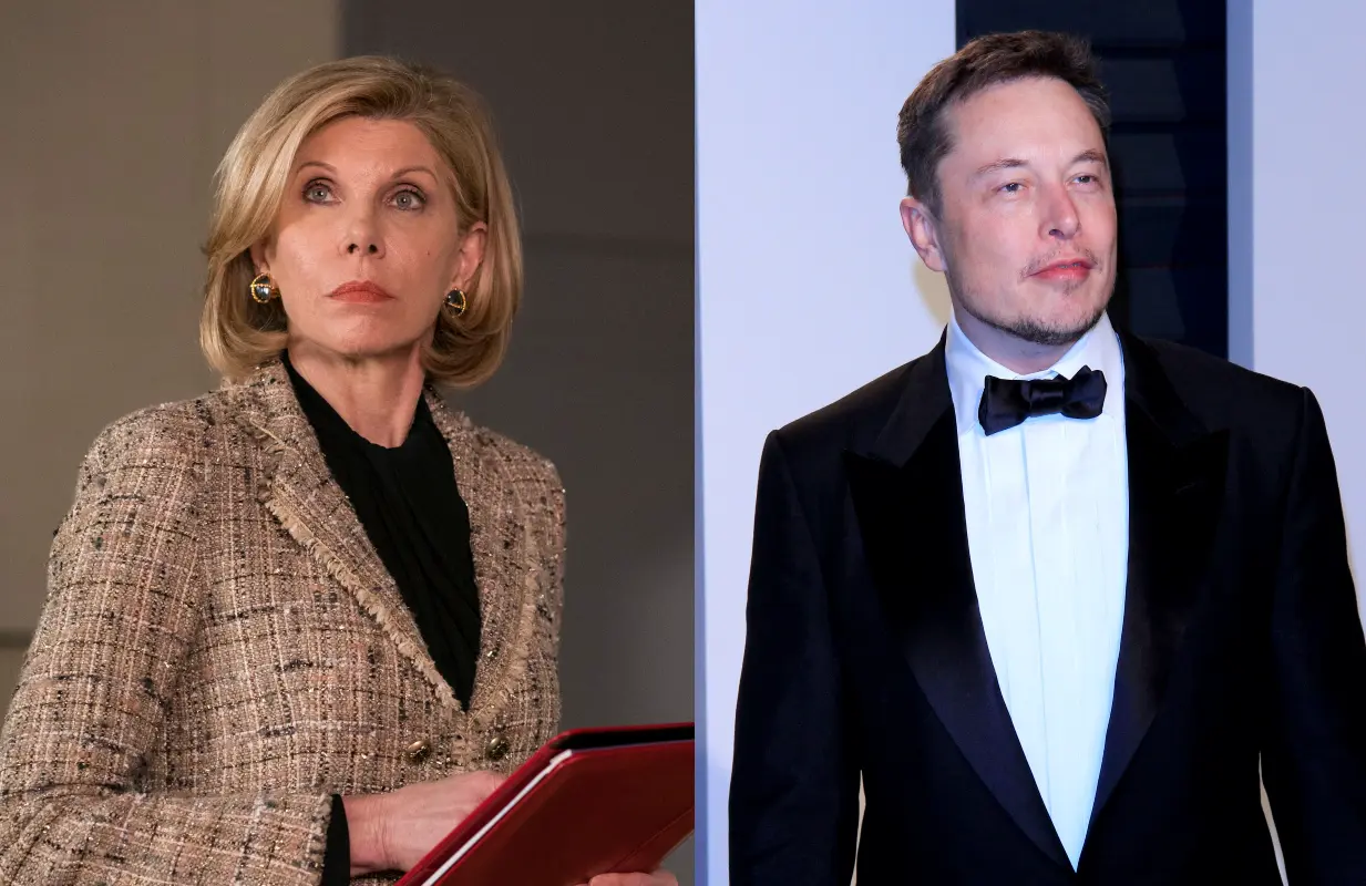 Christine Baranski and Elon Musk (Photos: Paramount+/Everett Collection)