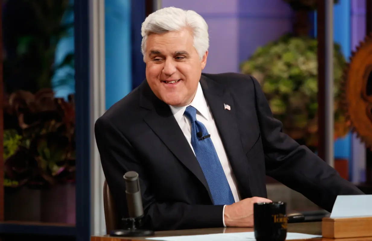 Jay Leno on The Tonight Show with Jay Leno. (Photo: Stacie McChesney/NBC/Everett Collection)