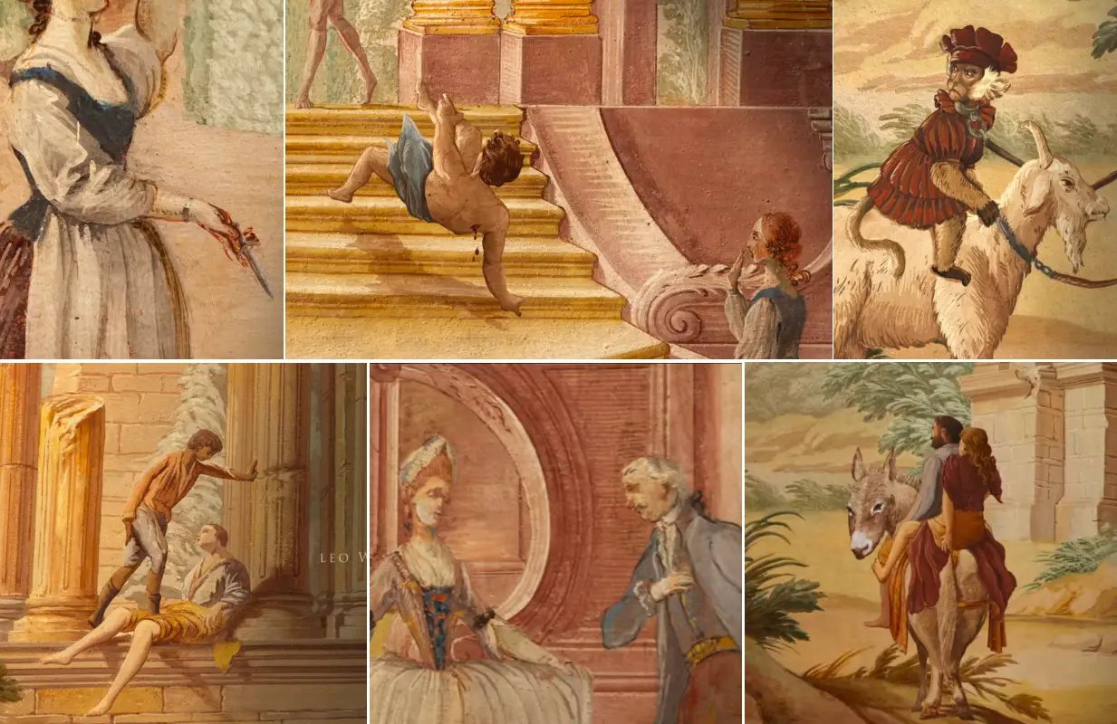 Scenes from the opening credits of The White Lotus Season 2 (HBO)