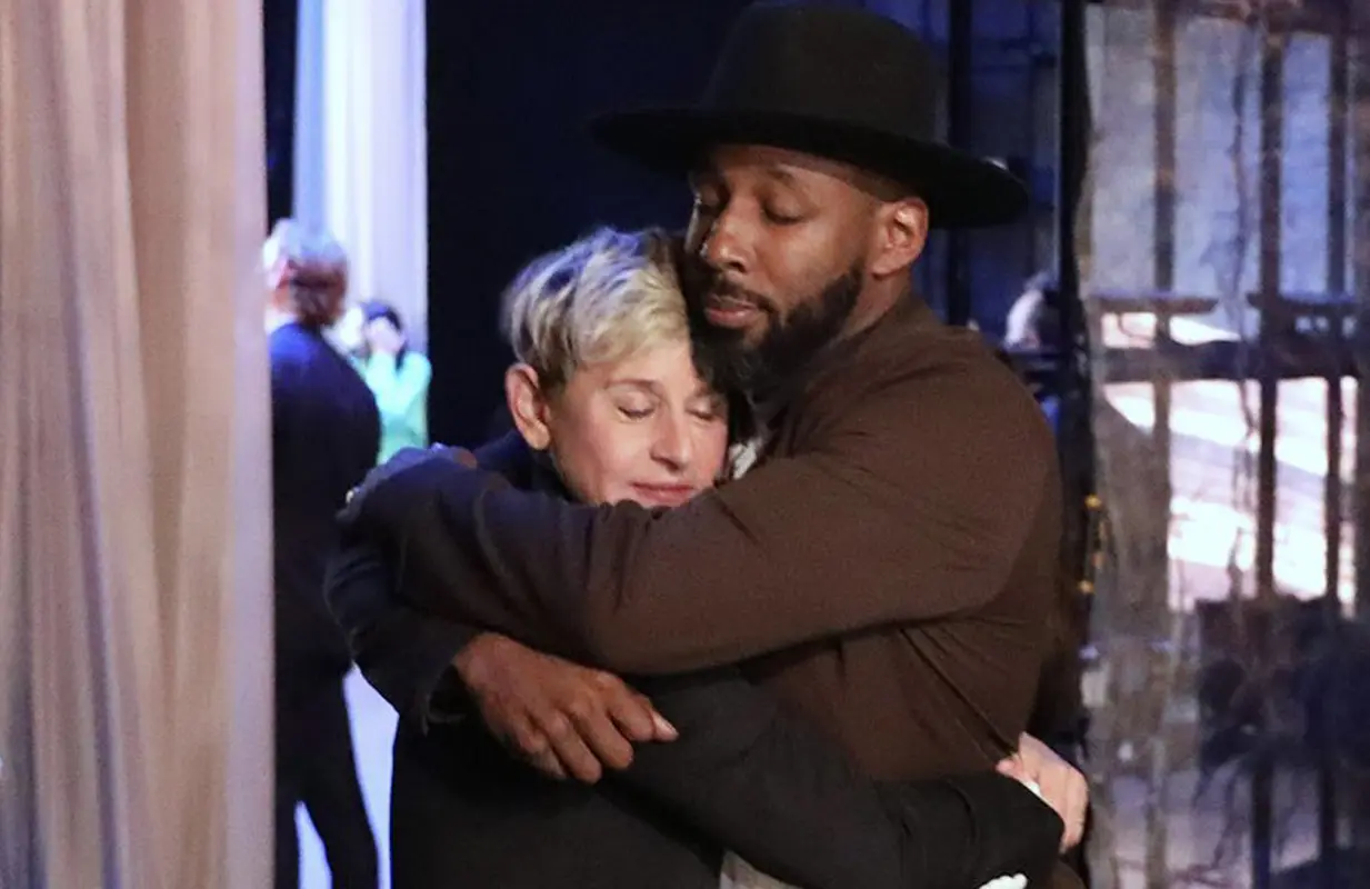 Ellen DeGeneres and Stephen "tWitch" Boss. (Photo: Ellen DeGeneres/Twitter)