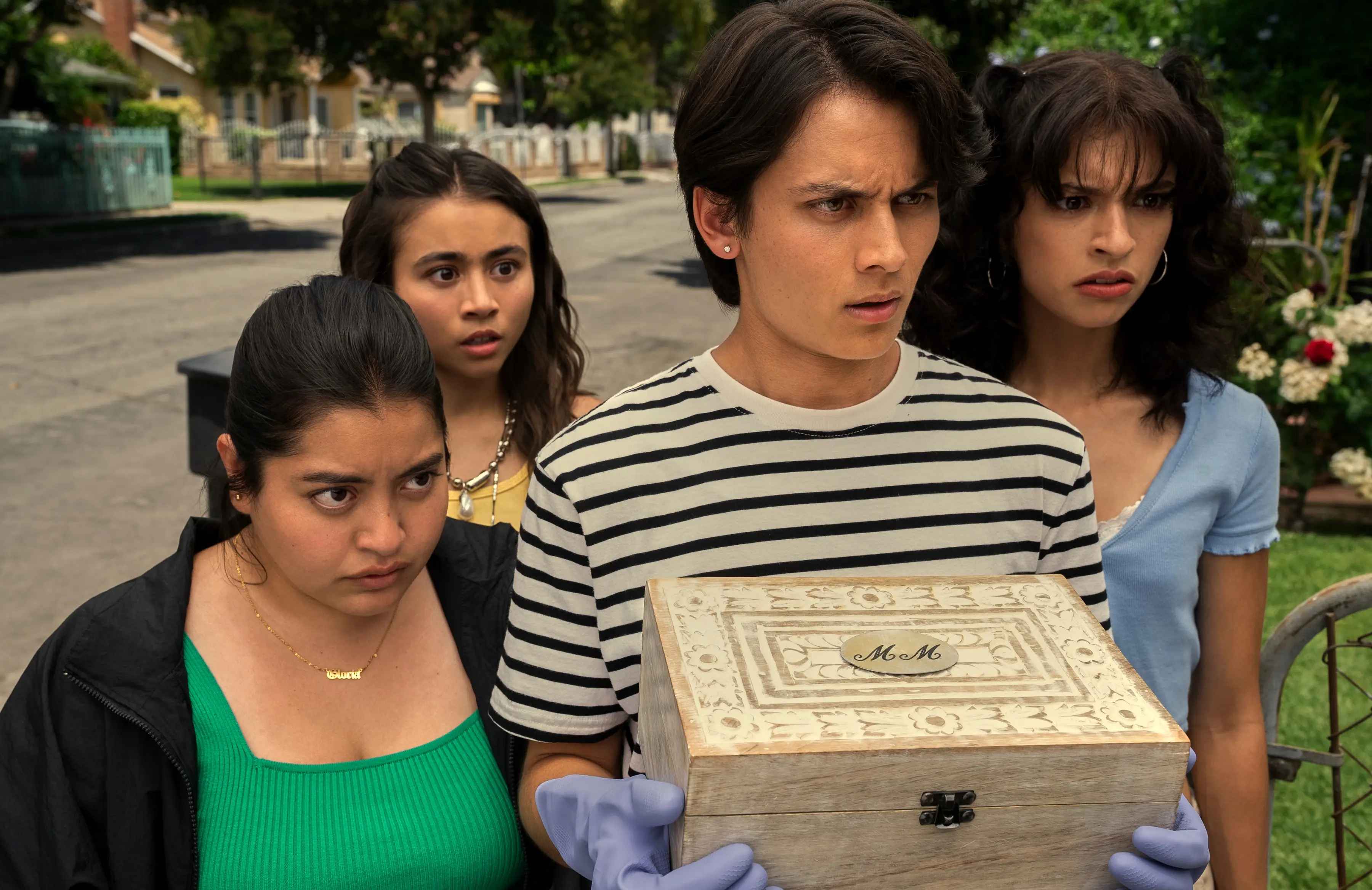 Keyla Monterroso Mejia, Ciara Riley Wilson, Tenzing Norgay Trainor, and Bryana Salaz in Freeridge. (Photo: Kevin Estrada/Netflix)