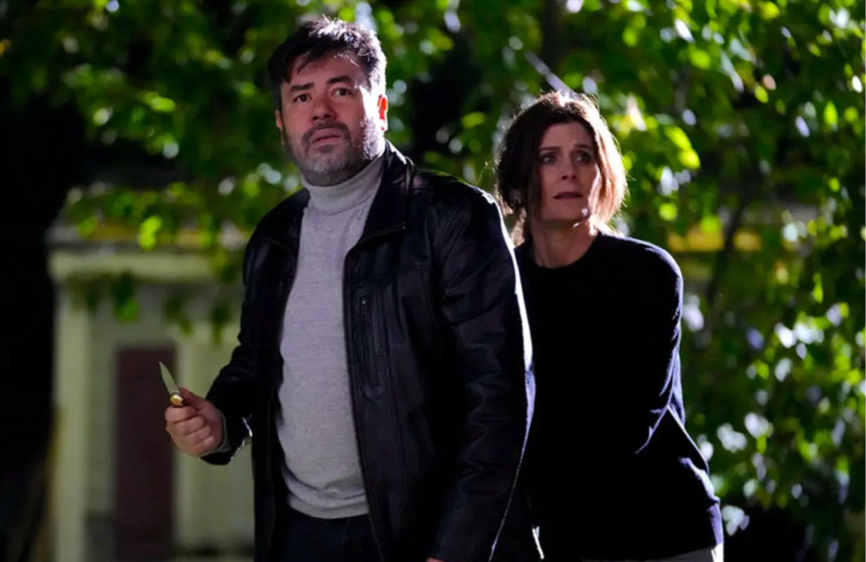 Still from the "Phone Stalker" episode of Suburban Screams (Photo: Gabriel Kuchta/Peacock)