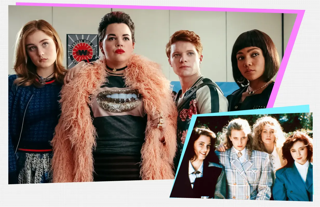 Heathers, 2018 (Photo: Michael Yarish/Paramount); Inset: Heathers, 1989 (Photo: Everett Collection)