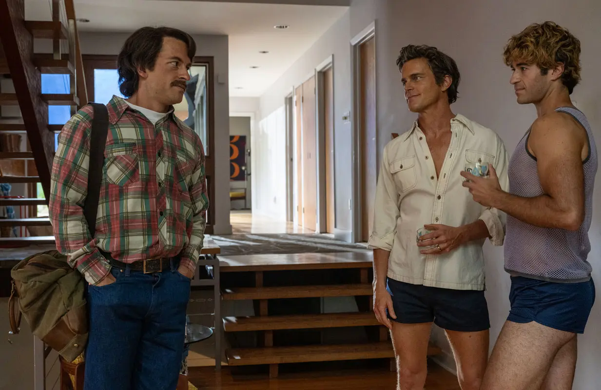 Jonathan Bailey, Matt Bomer, and Morgan Lever in Fellow Travelers (photo: Ben Mark Holzberg/SHOWTIME)