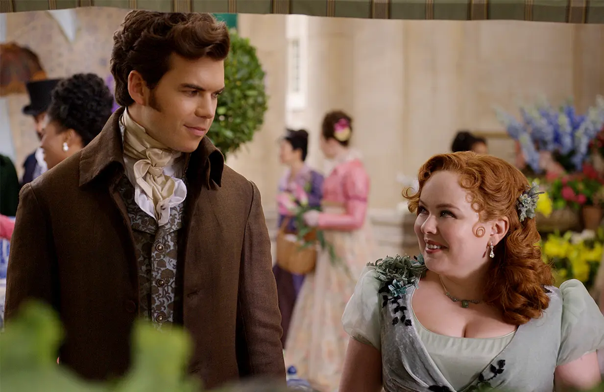Luke Newton and Nicola Coughlan in Bridgerton Season 3 (Photo: Netflix)