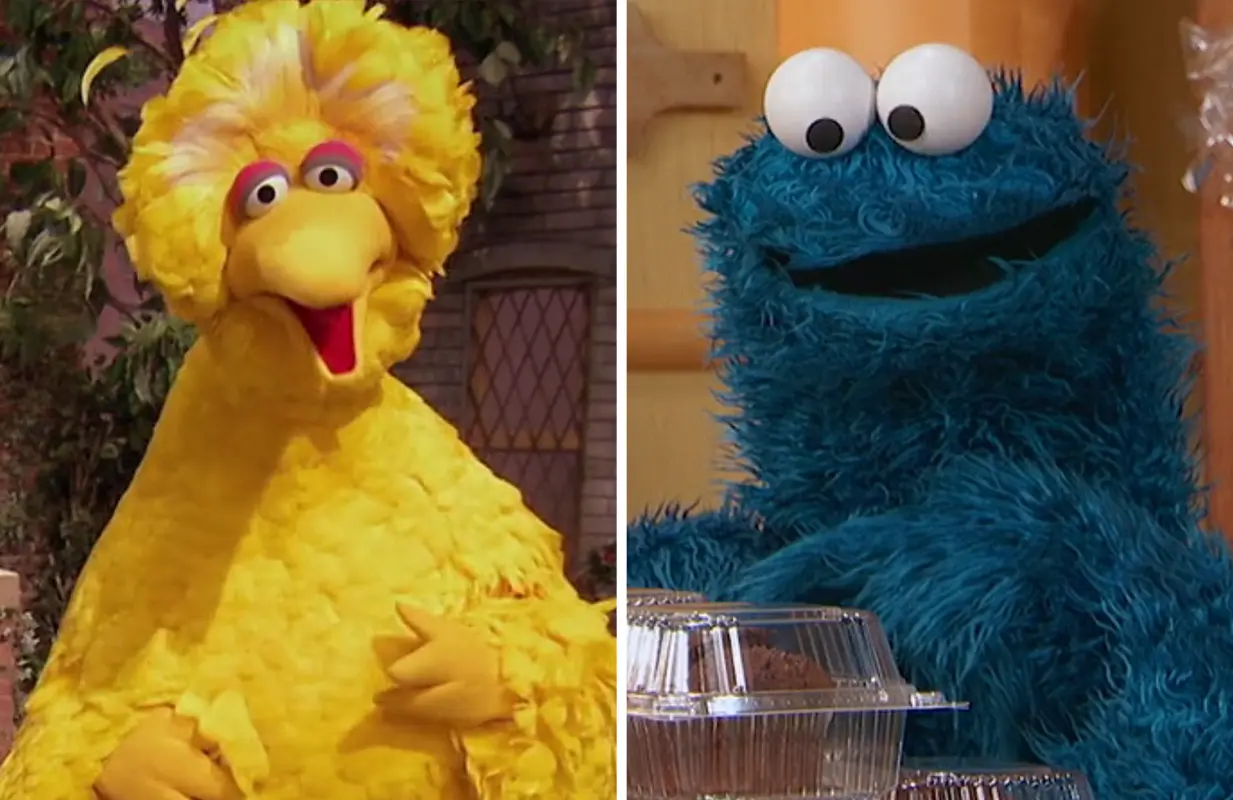 Big Bird and Cookie Monster on Sesame Street (Photos: Max)