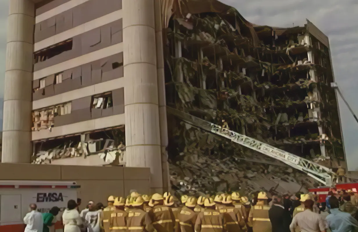 The Alfred P. Murrah building in Oklahoma City (Image: An American Bombing: The Road to April 19th/HBO)