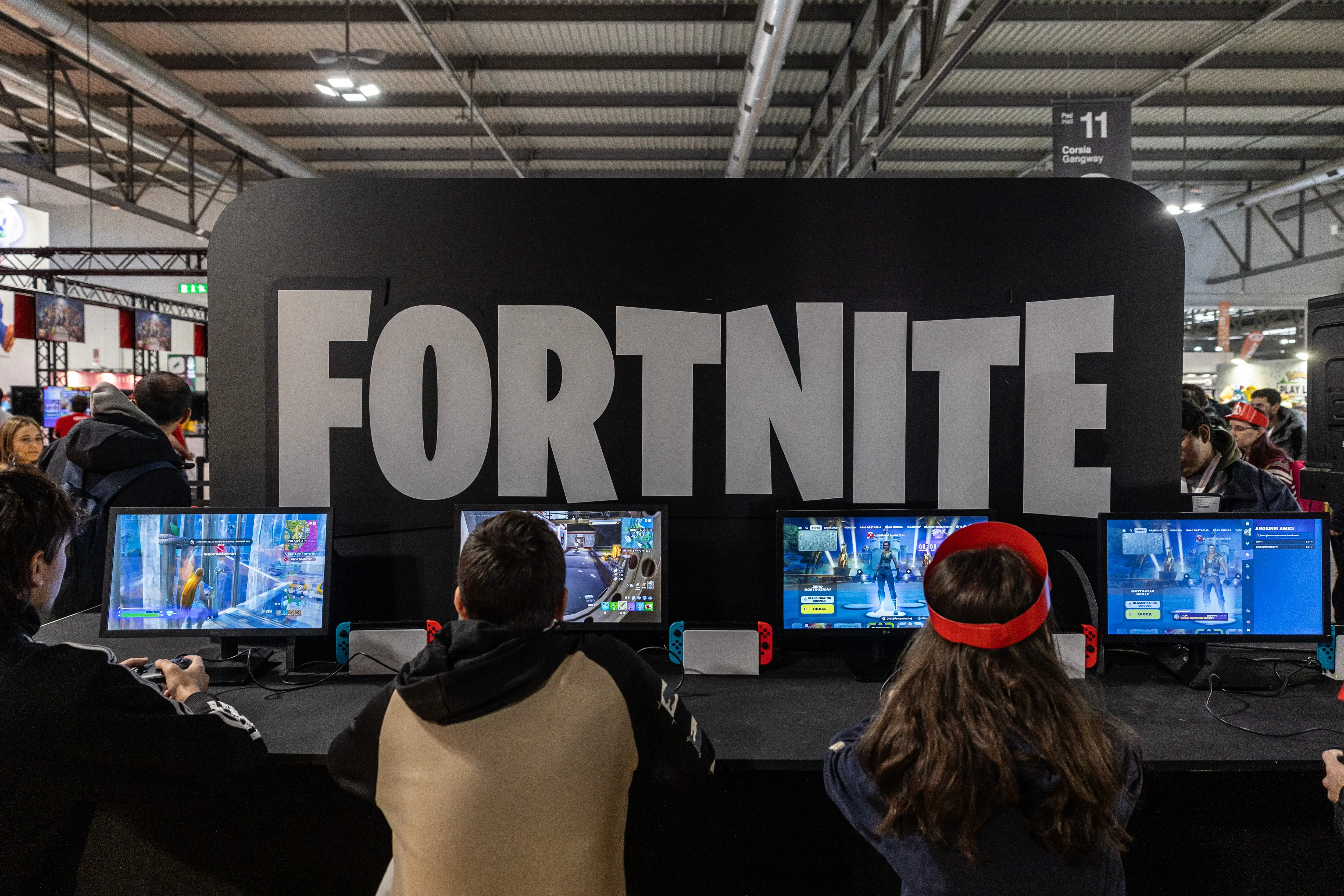 MILAN, ITALY - NOVEMBER 22: Fairgoers play video games at the Japanese publisher Nintendo Switch's stand during Milan Games Week &amp; Cartoomics 2024 at Fiera Milano Rho on November 22, 2024 in Milan, Italy. Milan Games Week is the most important video games festival in Italy, featuring the latest news of gaming industry, the most exciting esports tournaments and amazing digital entertainment moments. (Photo by Emanuele Cremaschi/Getty Images)