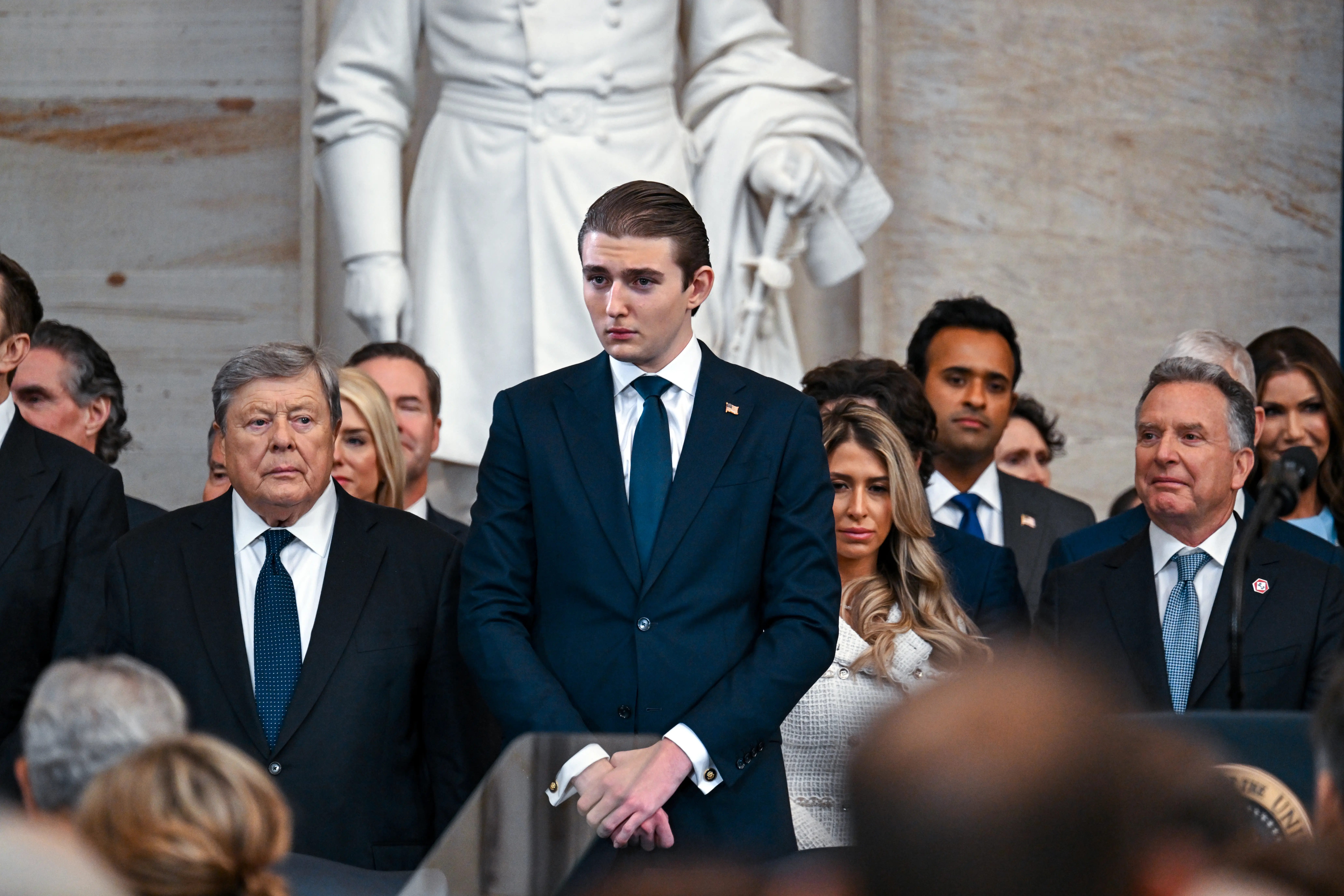 Barron Trump at the second inauguration of his father Donald Trump in January 2025 (Image via Kenny Holston-Pool/Getty Images)