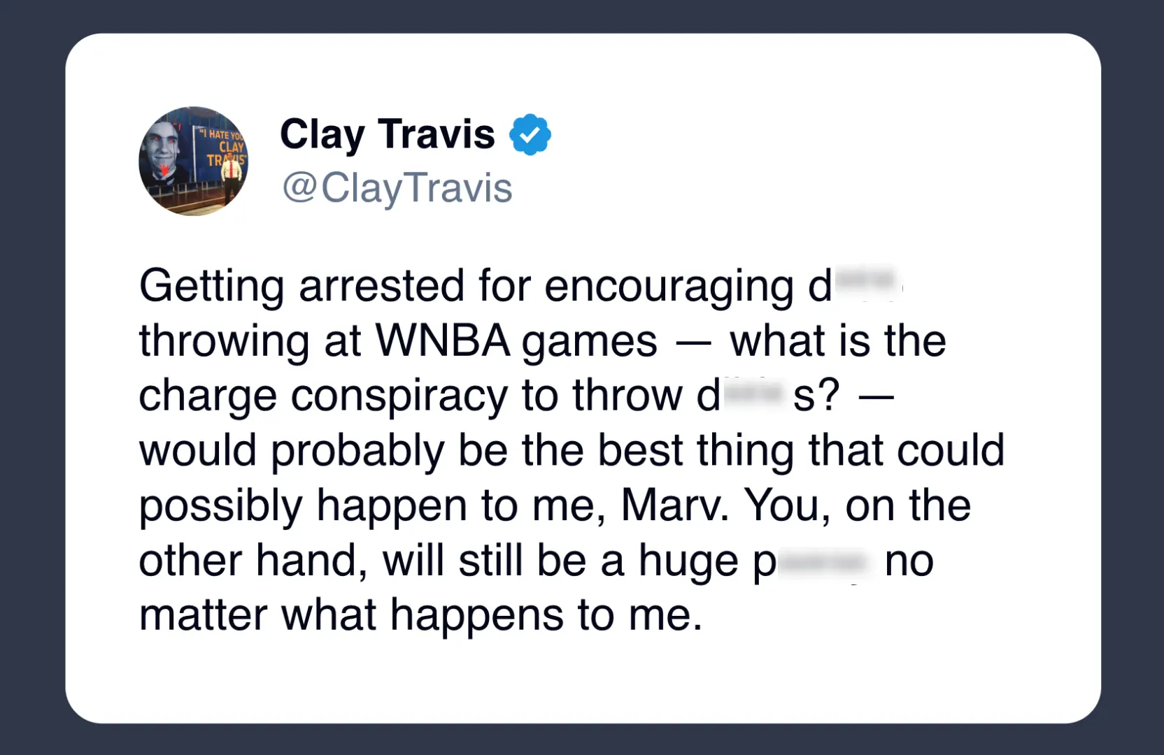 Clay Travis hitting back at a troll (Image via X/@ClayTravis)