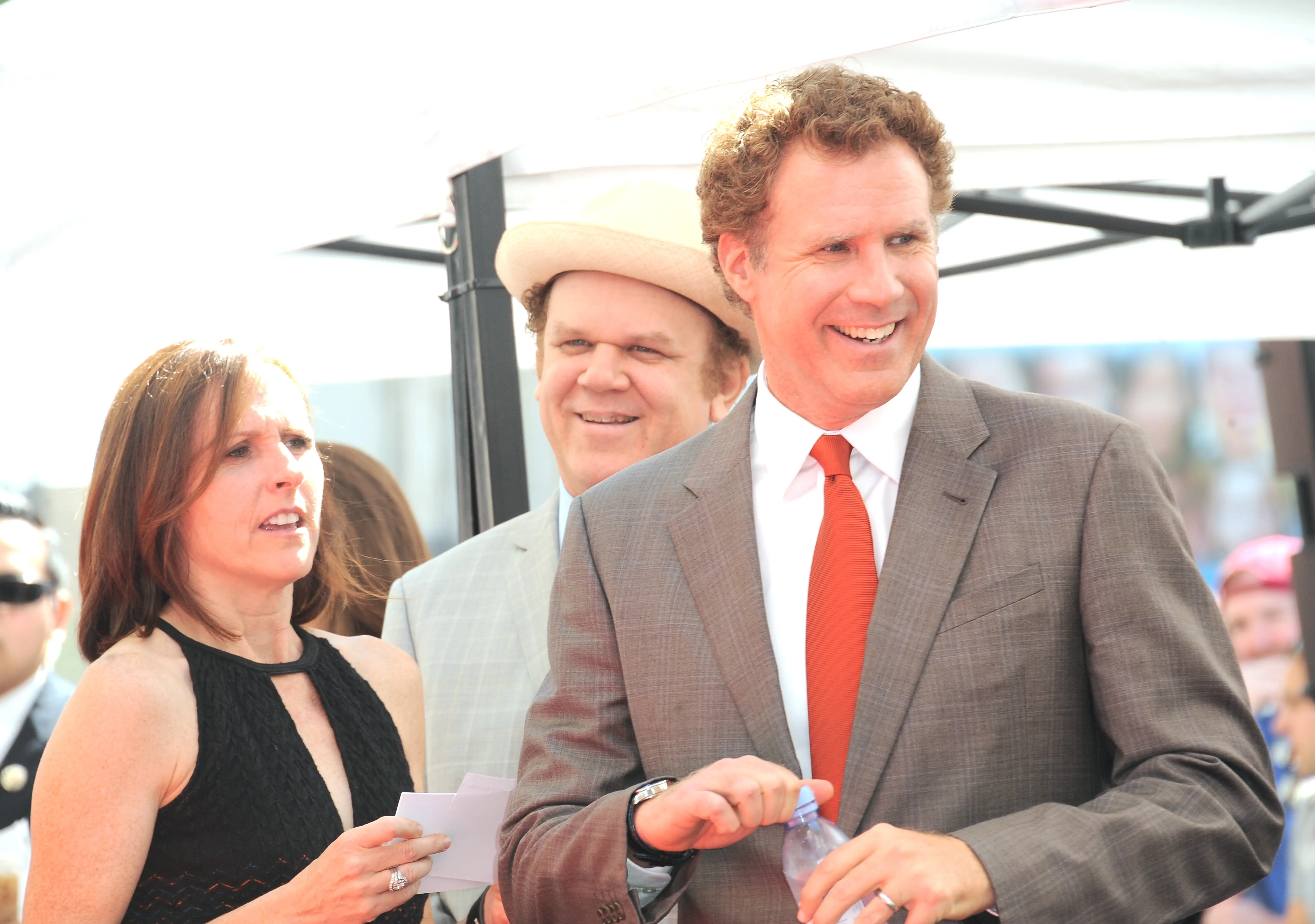   Actors Molly Shannon, John C. Reilly and Will Ferrell at the Will Ferrell Star Ceremony held on The Hollywood Walk Of Fame on March 24, 2015 in Hollywood, California.  (Photo by Albert L. Ortega/Getty Images)