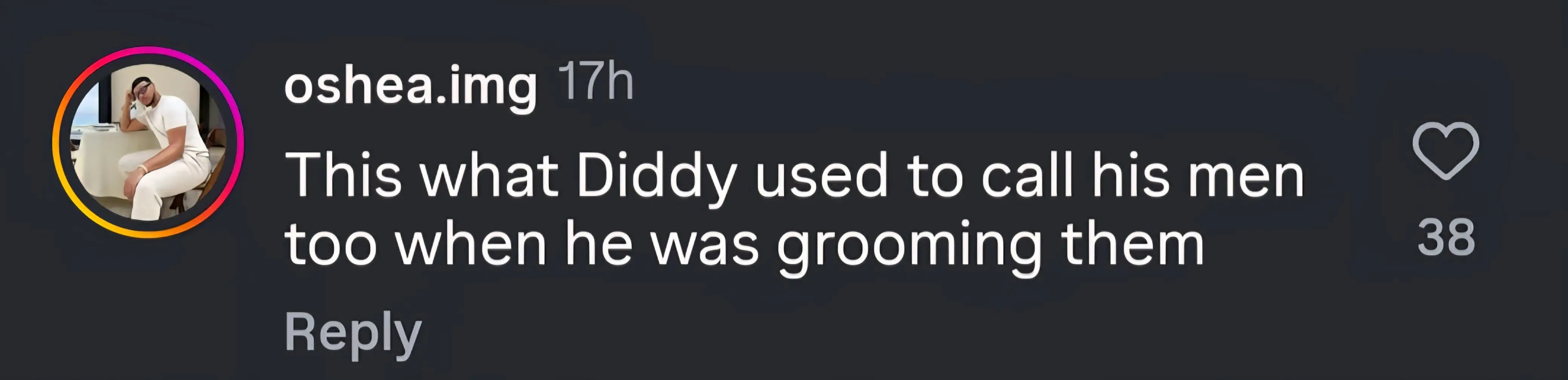 Instagram user's comment