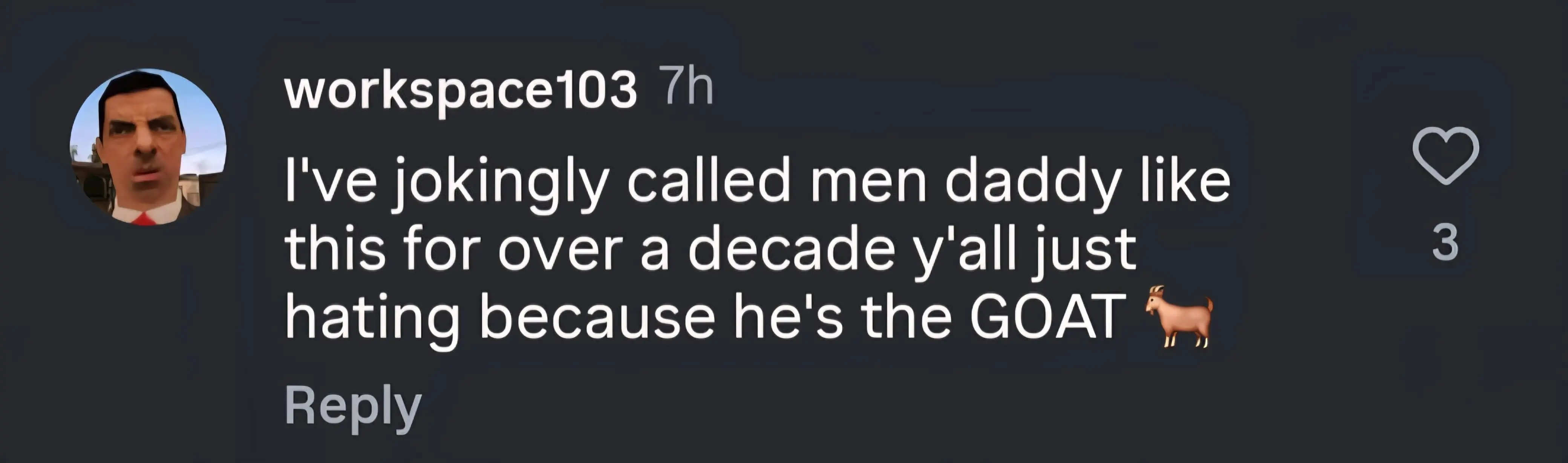 Instagram user's comment