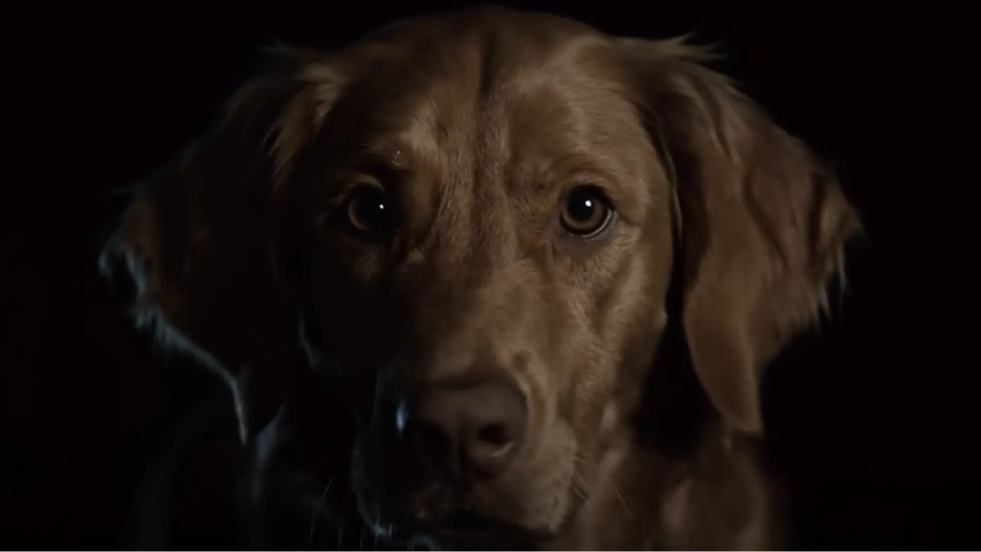 A loyal dog (Indy) faces an empty doorway that is not empty at all (Image via Youtube/@Promptflix and Chill)