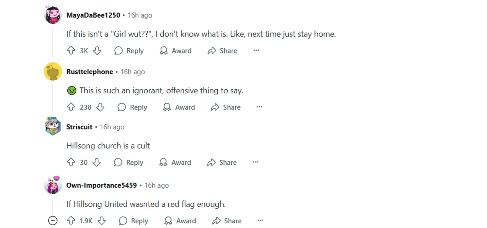 Comments reacting to the news (Image via Reddit r/popculturechat, u/venus7113)