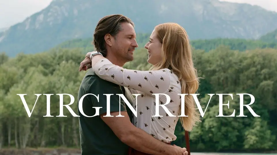 Jack (Martin Henderson) and Mel (Alexandra Breckinridge) in Virgin River, the Netflix small-town romance often linked to Sullivan’s Crossing for their shared Robyn Carr roots.
