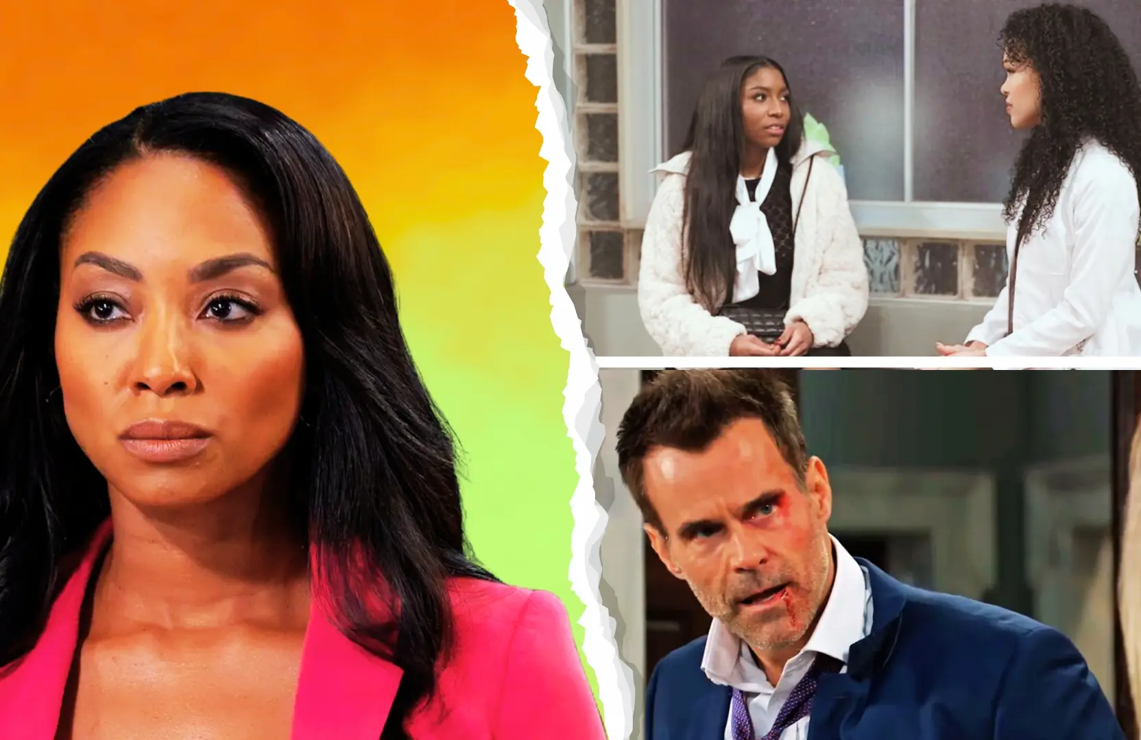 Clockwise from left, Jordan, Trina, Portia and Drew on General Hospital