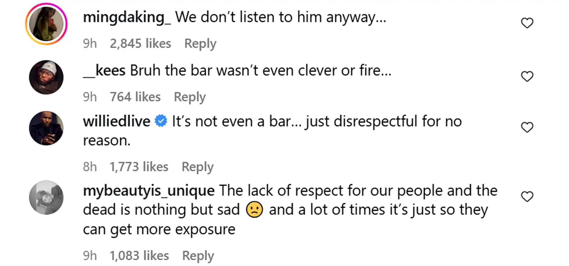 Comments reacting to the news (Image via Instagram/ @theneighborhoodtalk)