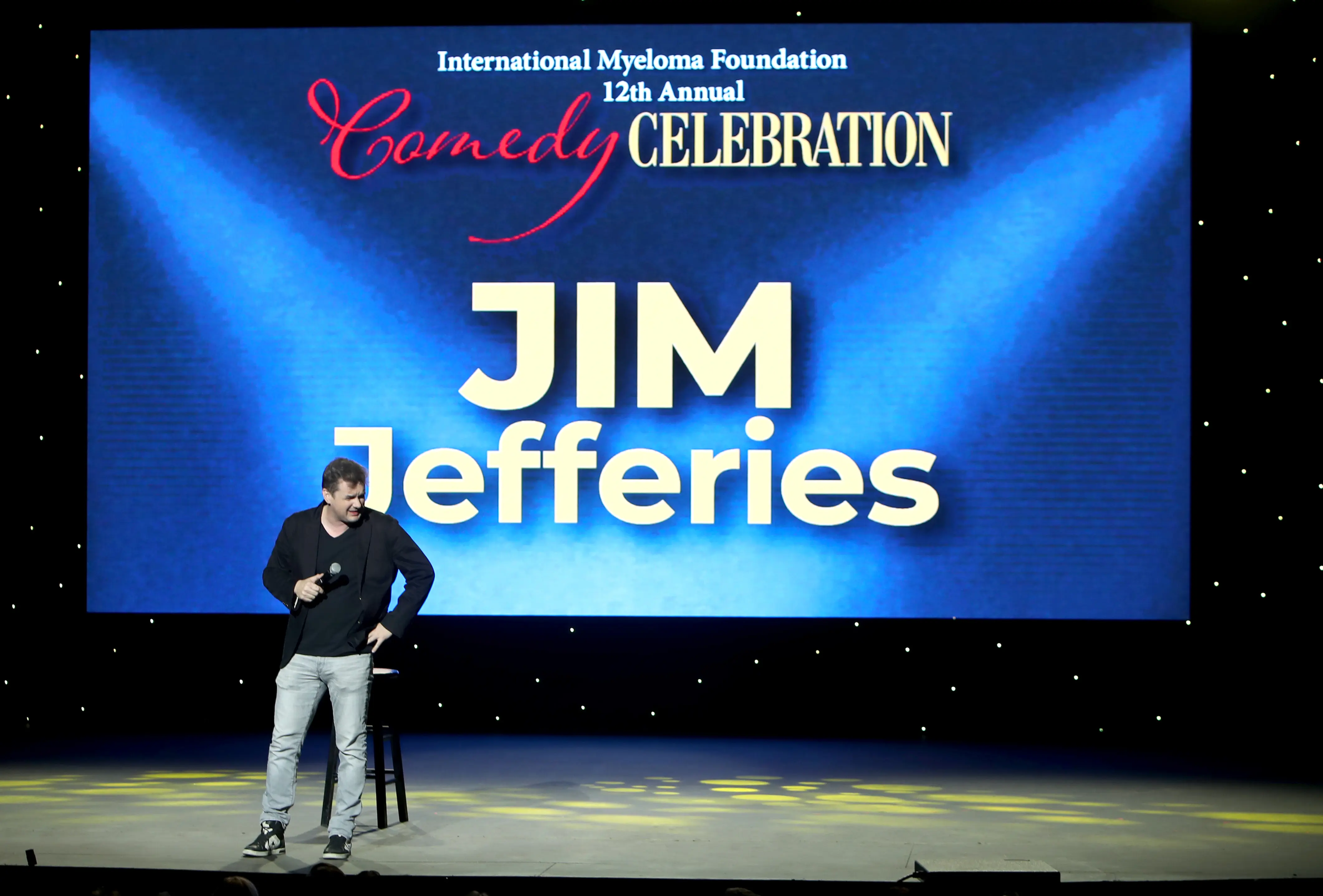 LOS ANGELES, CALIFORNIA - NOVEMBER 03: Jim Jefferies performs onstage at the International Myeloma Foundation 12th Annual Comedy Celebration at The Wilshire Ebell Theatre on November 03, 2018 in Los Angeles, California. (Photo by Randy Shropshire/Getty Images for International Myeloma Foundation)