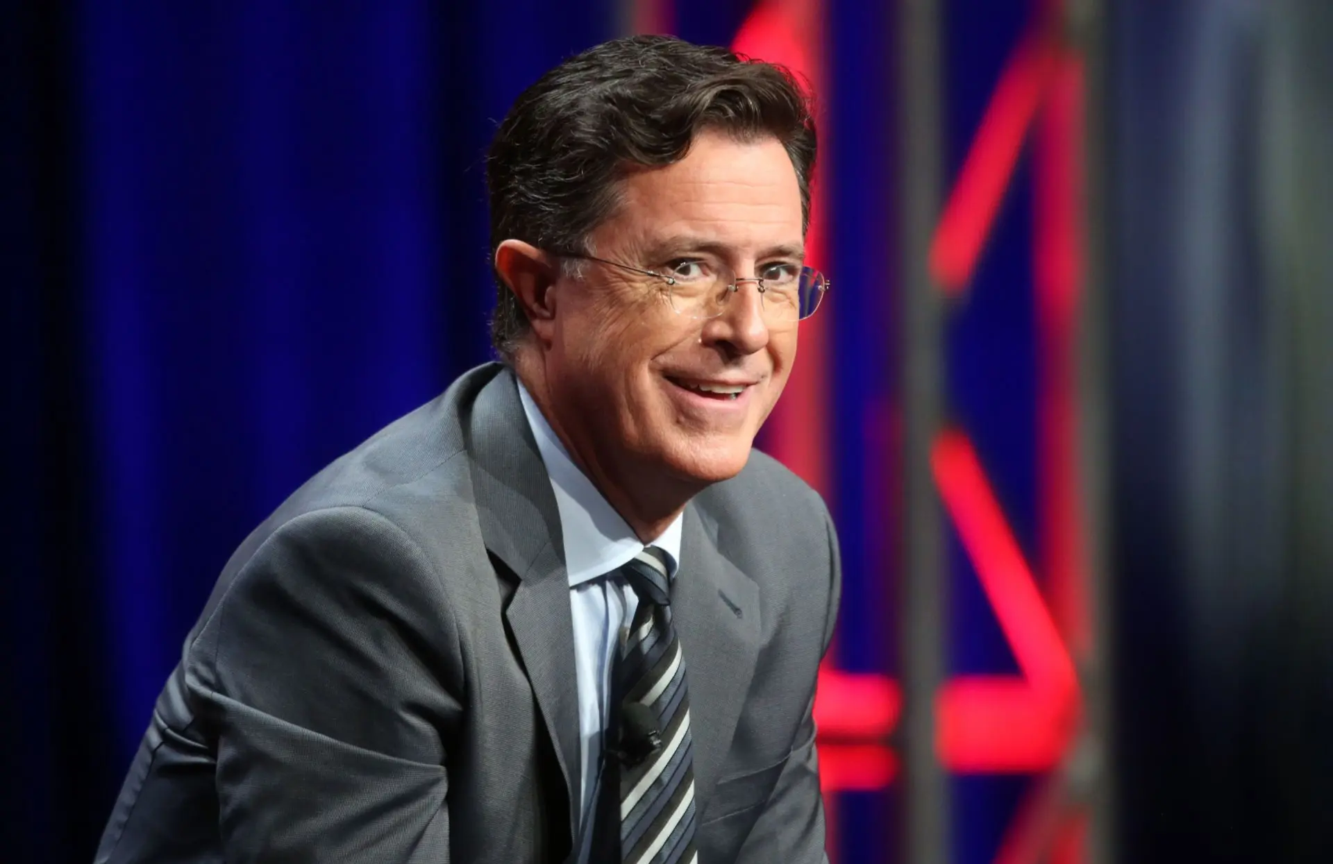 Stephen Colbert speaks onstage during the 'The Late Show with Stephen Colbert' panel discussion at the CBS portion of the 2015 Summer TCA Tour (Image via Getty)