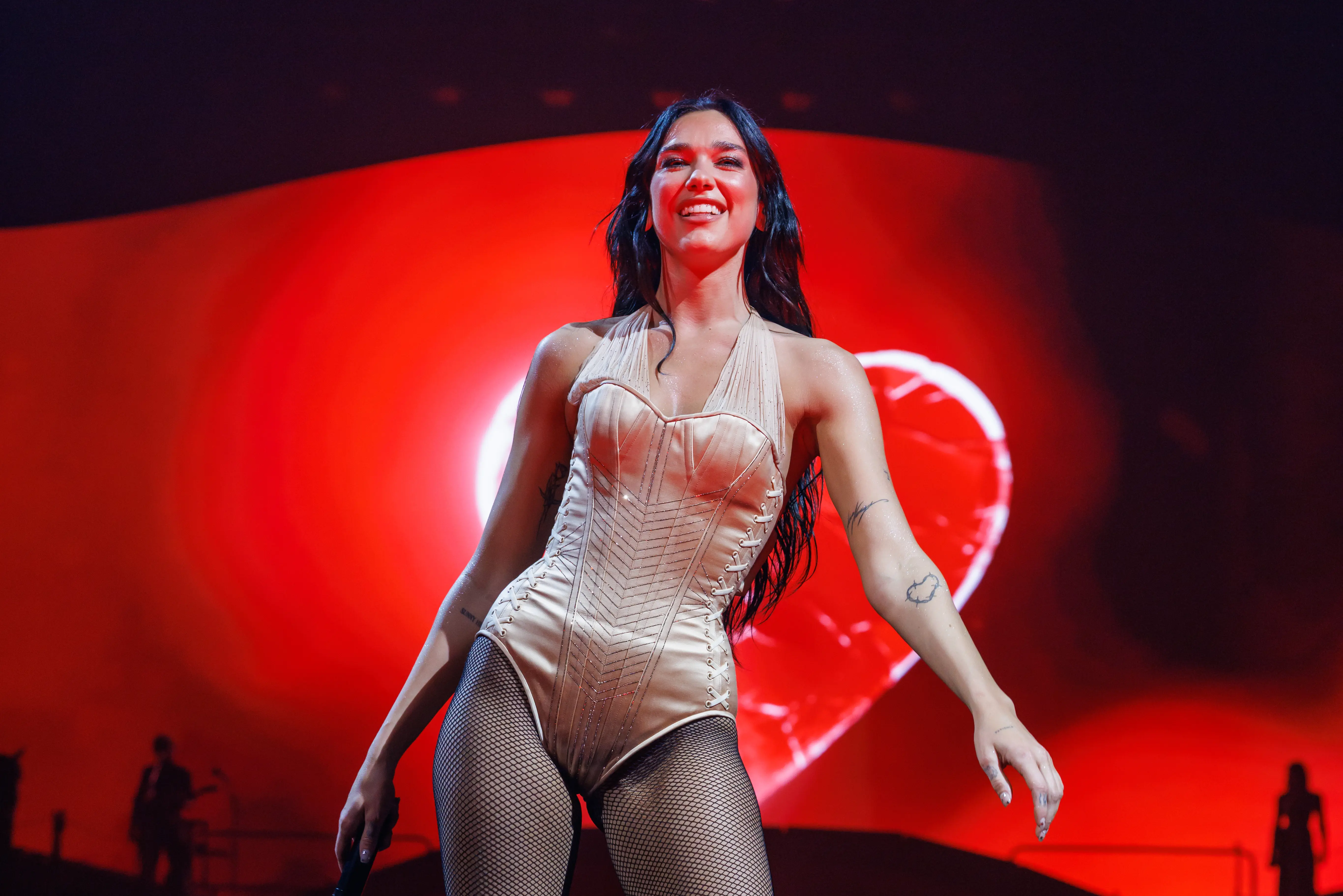 AUCKLAND, NEW ZEALAND - APRIL 04: Dua Lipa performs during her Radical Optimism Tour at Spark Arena on April 04, 2025 in Auckland, New Zealand. (Photo by Dave Simpson/Getty Images)