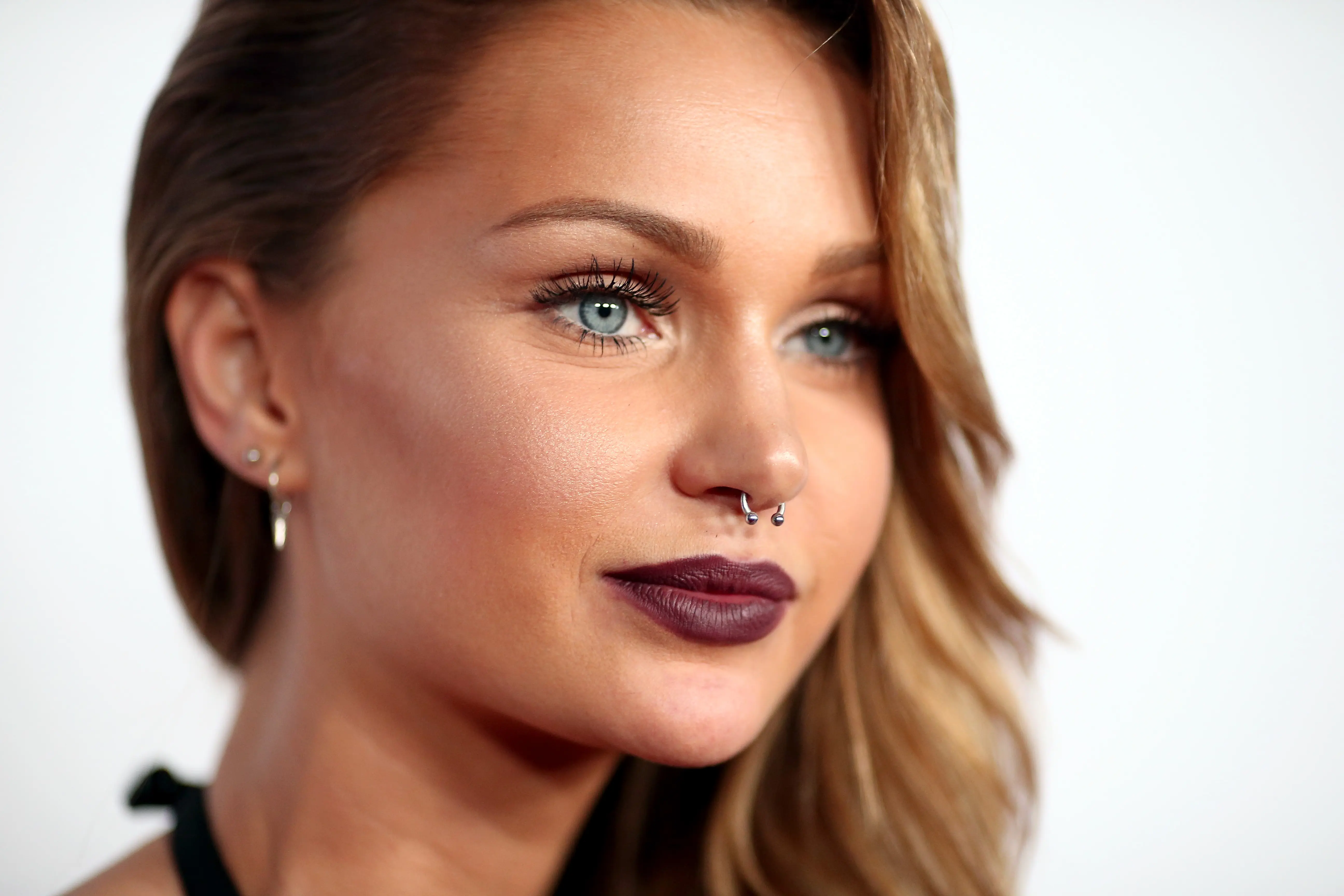 Model Isabella Lindblom wearing a nose ring (Photo by Christopher Polk/Getty Images for The Clara Lionel Foundation)