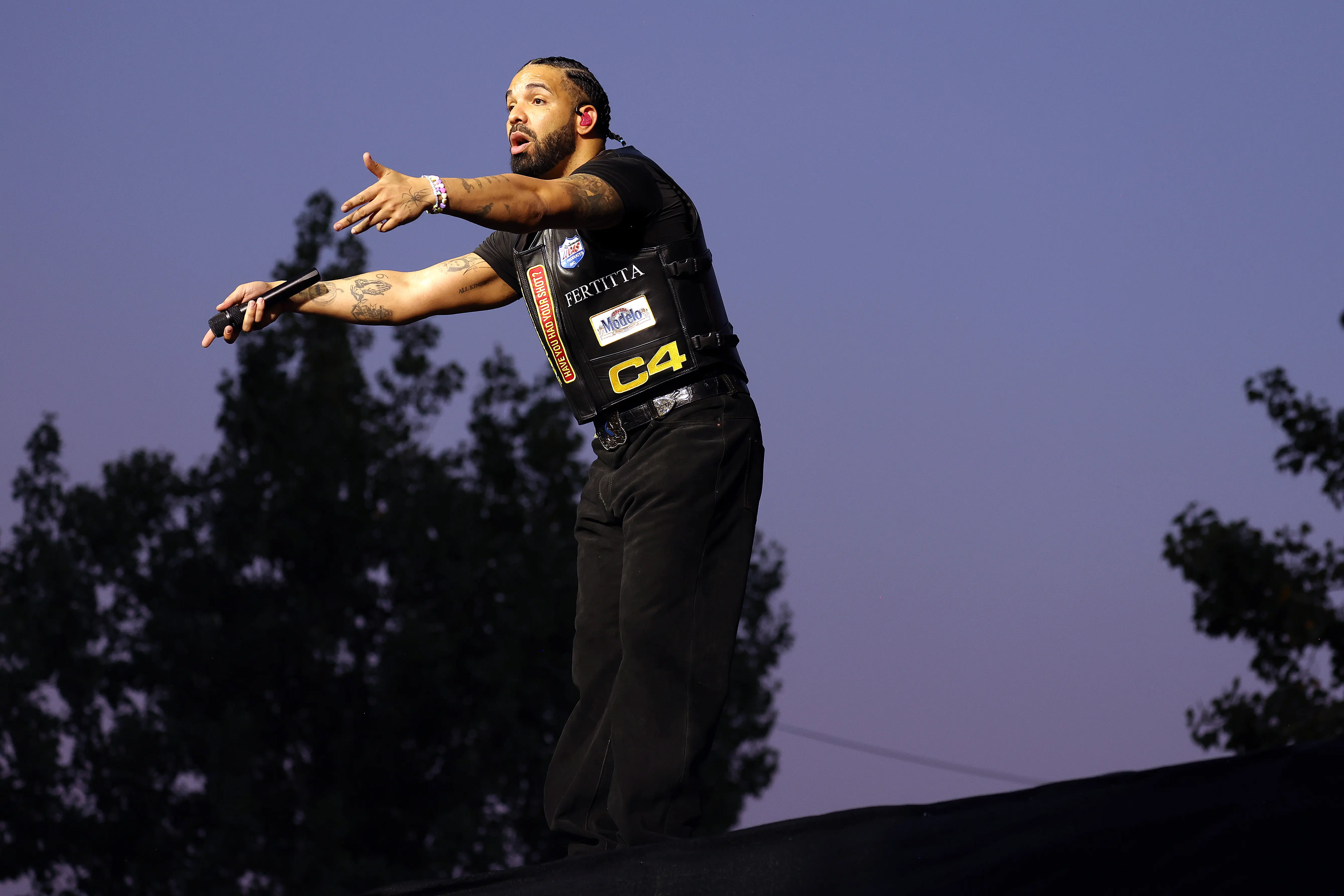 LONDON, ENGLAND - JULY 11: (EDITORIAL USE ONLY) Drake performs live on stage during day one of Wireless Festival 2025 at Finsbury Park on July 11, 2025 in London, England. Drake is headlining an unprecedented all three nights of Wireless Festival. (Photo by Simone Joyner/Getty Images for ABA)