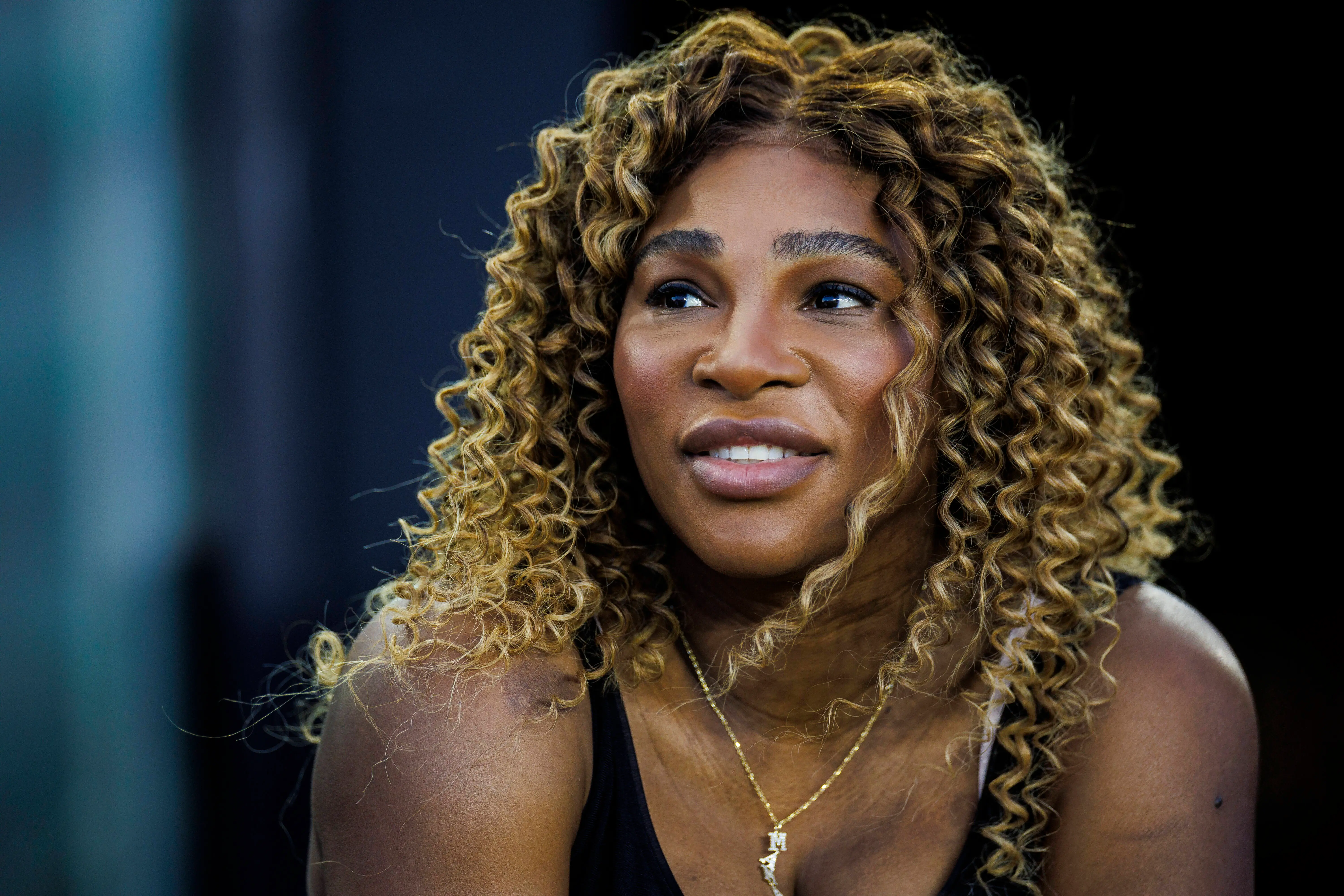 FORT LAUDERDALE, FLORIDA - DECEMBER 02: Serena Williams looks on during a match between the United States and China PR at DRV PNK Stadium on December 02, 2023 in Fort Lauderdale, Florida. (Photo by James Gilbert/Getty Images)