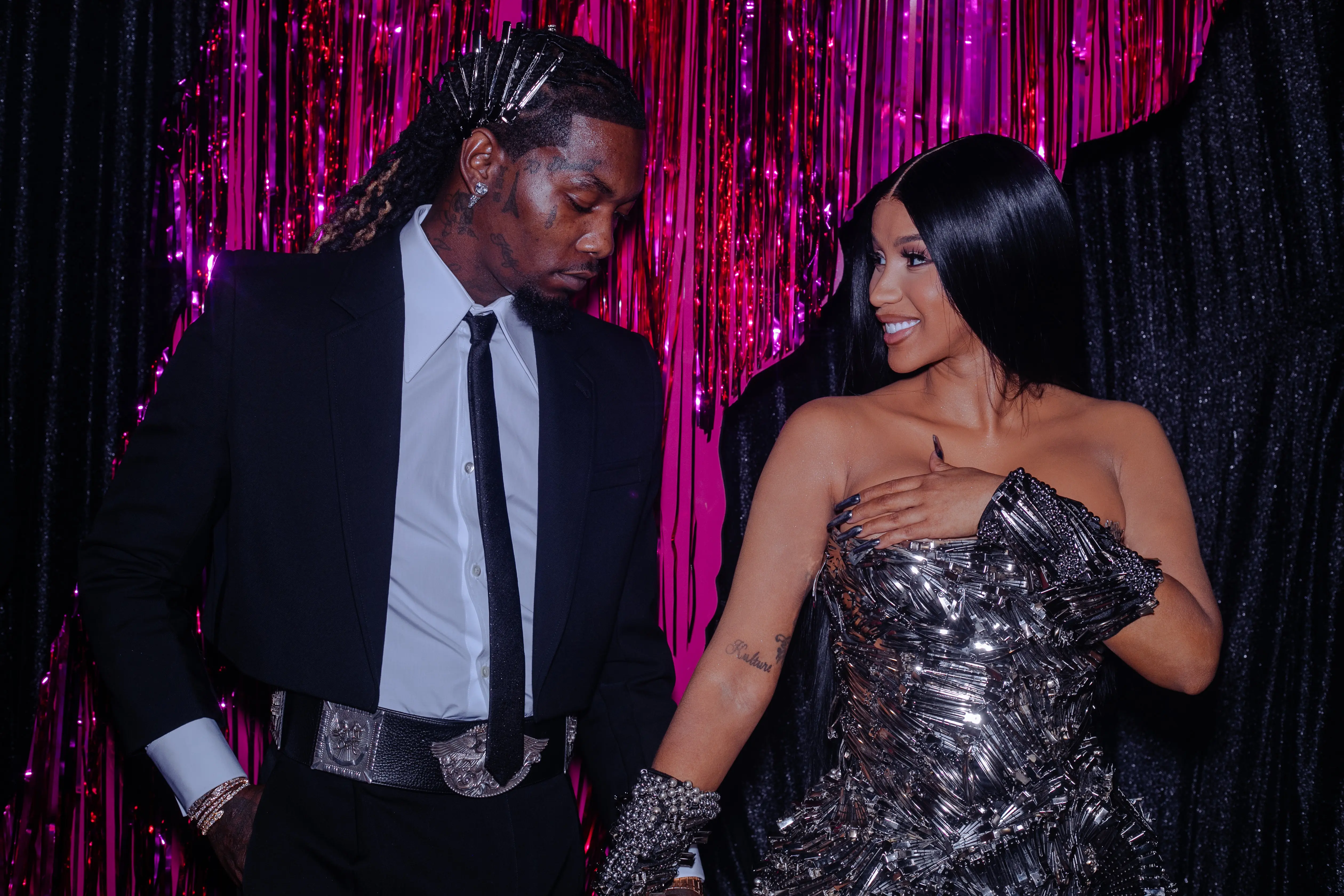 NEWARK, NEW JERSEY - SEPTEMBER 12: Offset and Cardi B attend the 2023 MTV Video Music Awards at Prudential Center on September 12, 2023 in Newark, New Jersey. (Photo by Catherine Powell/Getty Images for MTV)