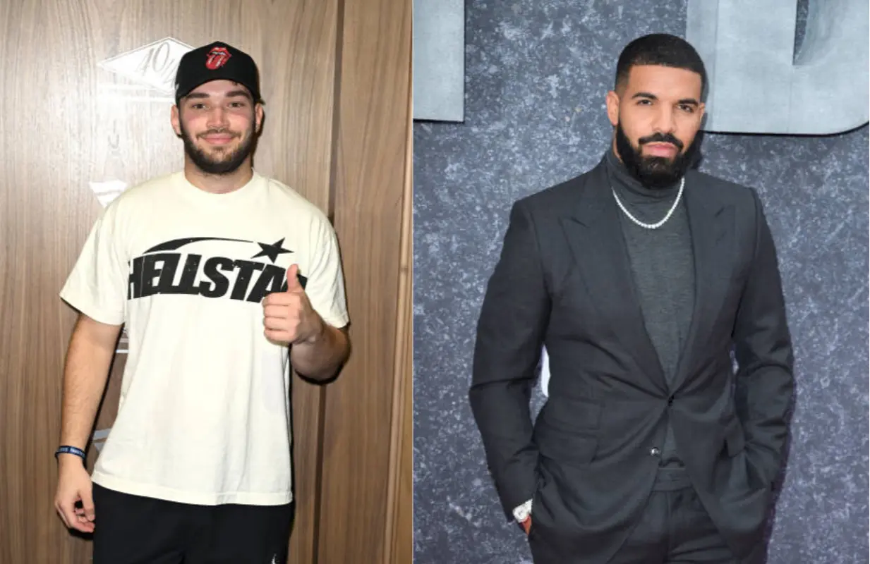 Adin Ross Reveals Drake’s Willingness to Box Kick CEO Ed Craven (Image via Getty)