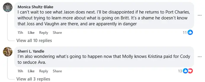 Comment by the fans (Image via Facebook/ @General Hospital Fans - Official)